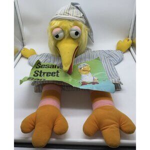 Vintage Sesame Street Big Bird Muppets Plush Stuffed Animal Pajama Bag Rare